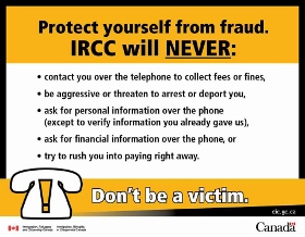 Immigration, Refugees and Citizenship Canada(IRCC) will never do these things: Image